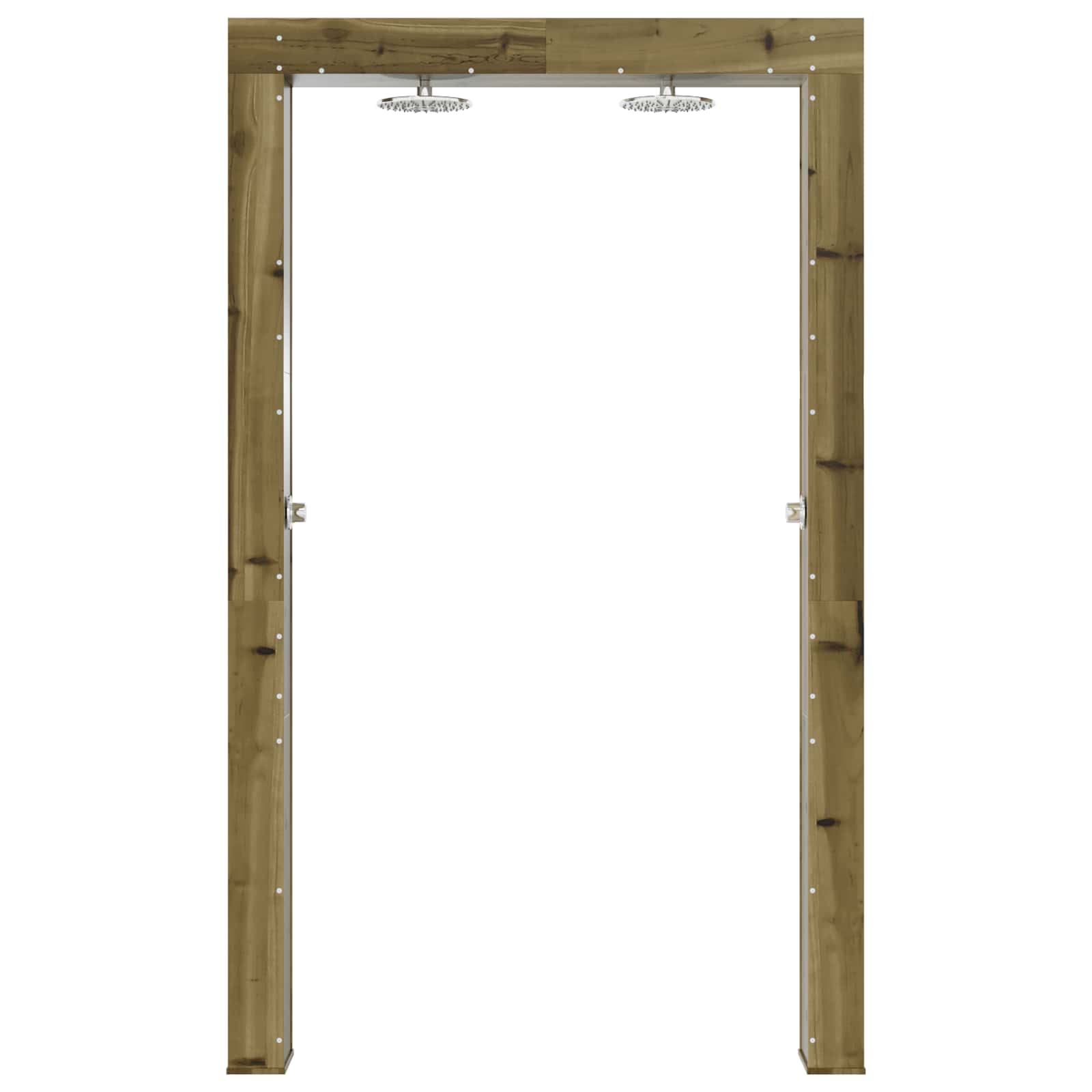 Doccia da esterno 226 cm in legno di pino e acciaio inossidabile