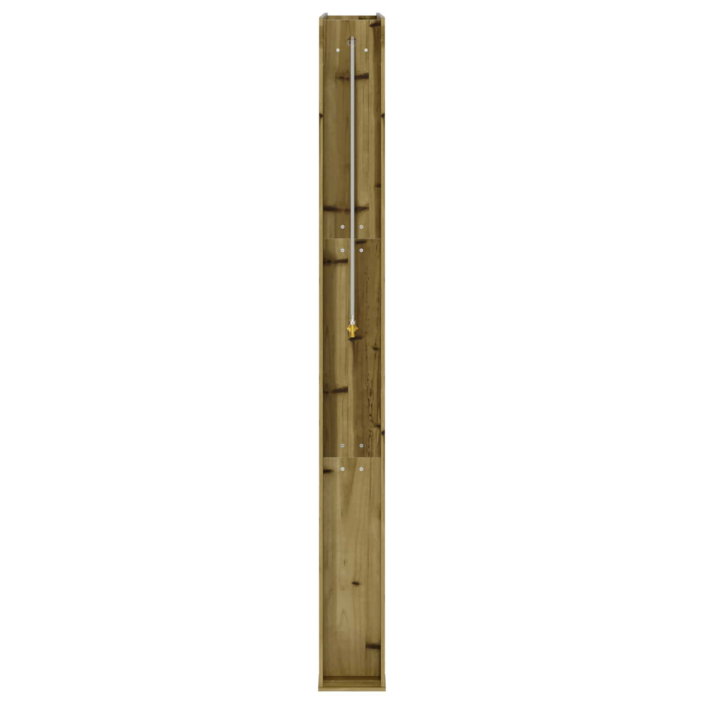 Doccia da esterno 226 cm in legno di pino e acciaio inossidabile