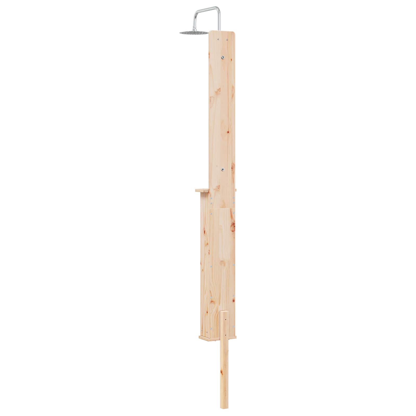 Doccia da esterno 246 cm legno massello di pino e acciaio inox
