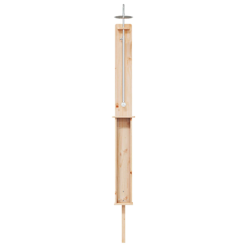 Doccia da esterno 246 cm legno massello di pino e acciaio inox