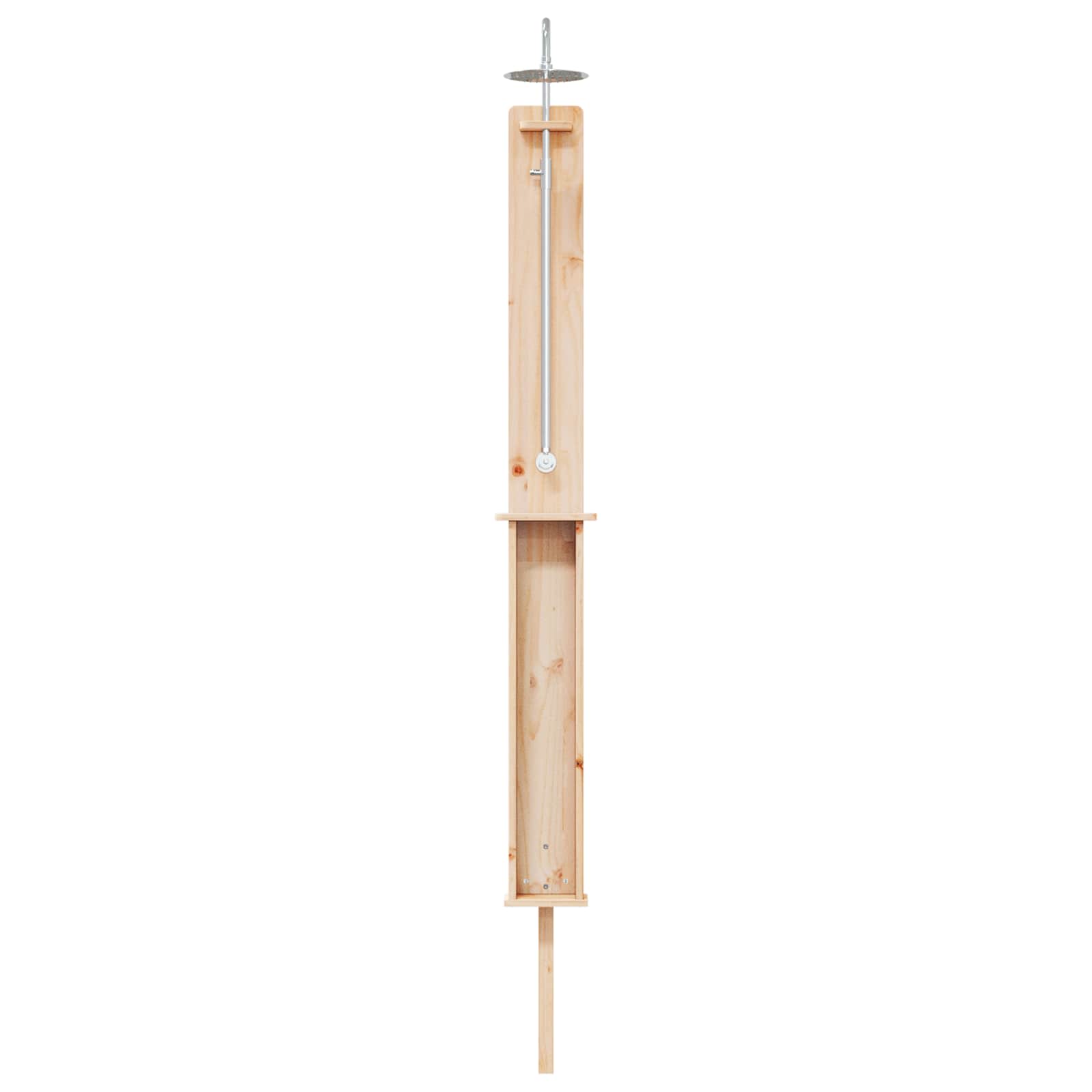 Doccia da esterno 246 cm legno massello di pino e acciaio inox