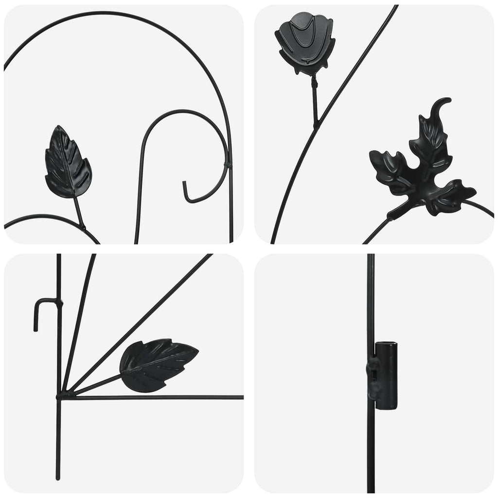 Recinzione da Giardino 5 pezzi Nero Acciaio