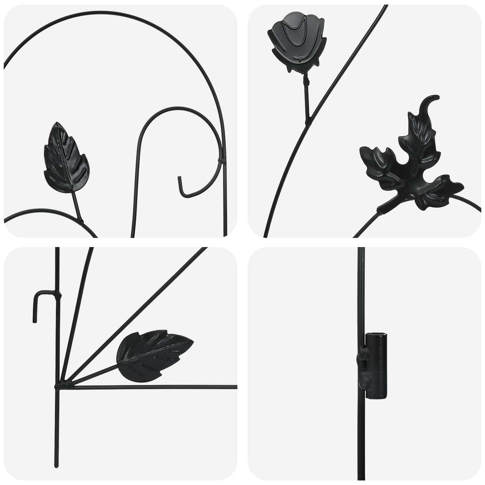 Recinzione da Giardino 5 pezzi Nero Acciaio