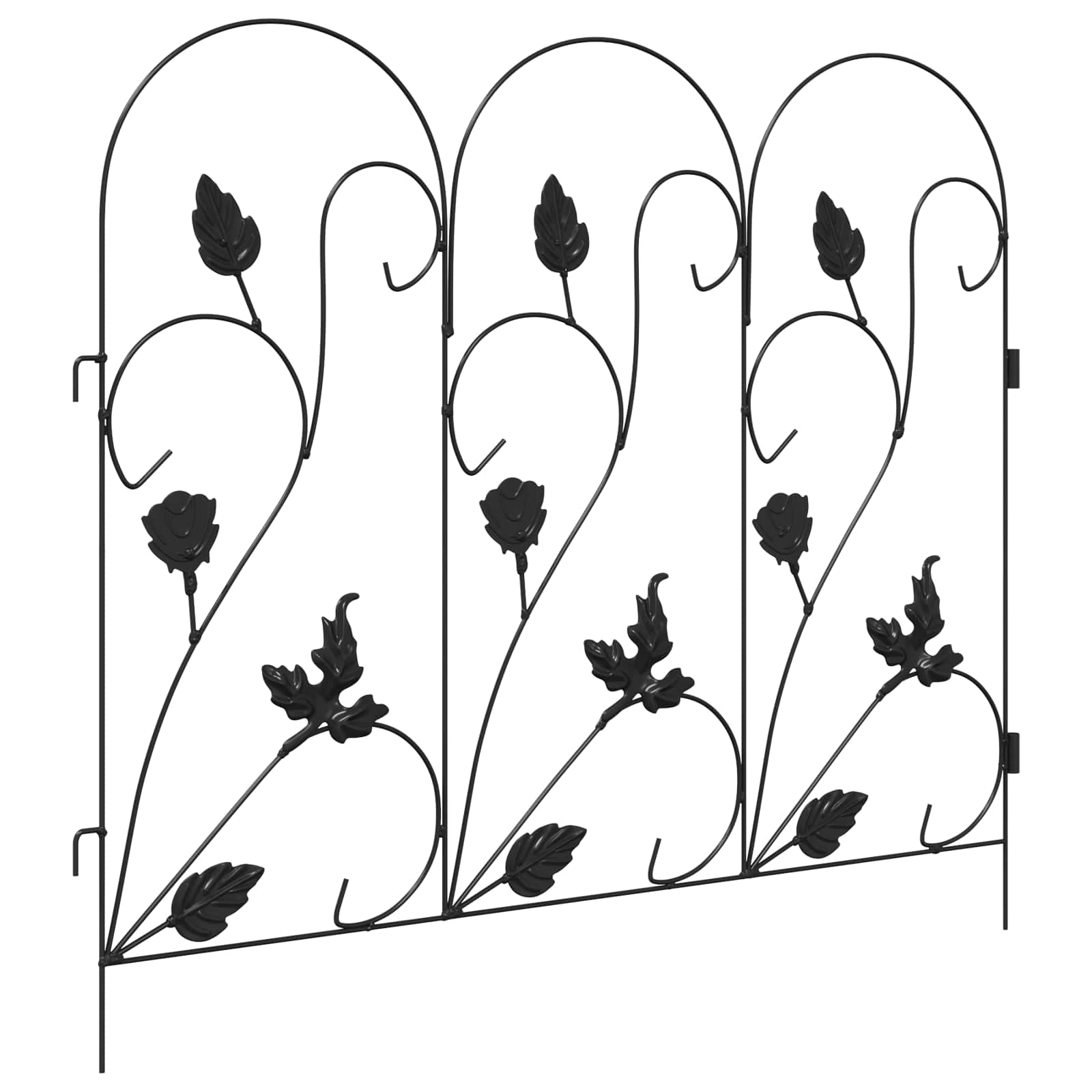 Recinzione da Giardino 5 pezzi Nero Acciaio