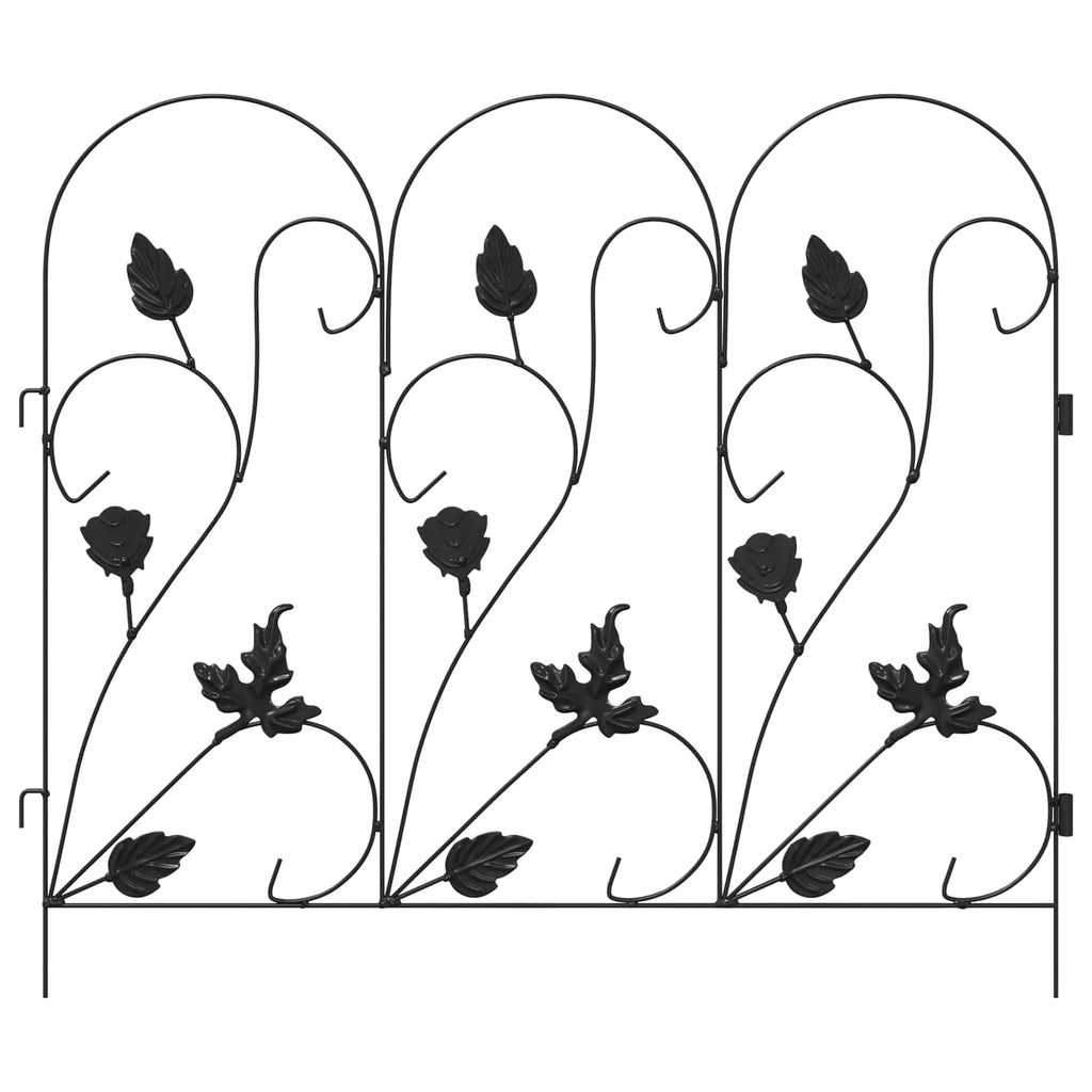 Recinzione da Giardino 5 pezzi Nero Acciaio