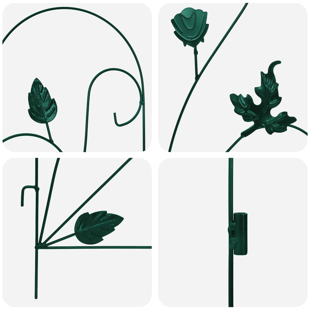 Recinzione da Giardino 5 pezzi Verde Acciaio