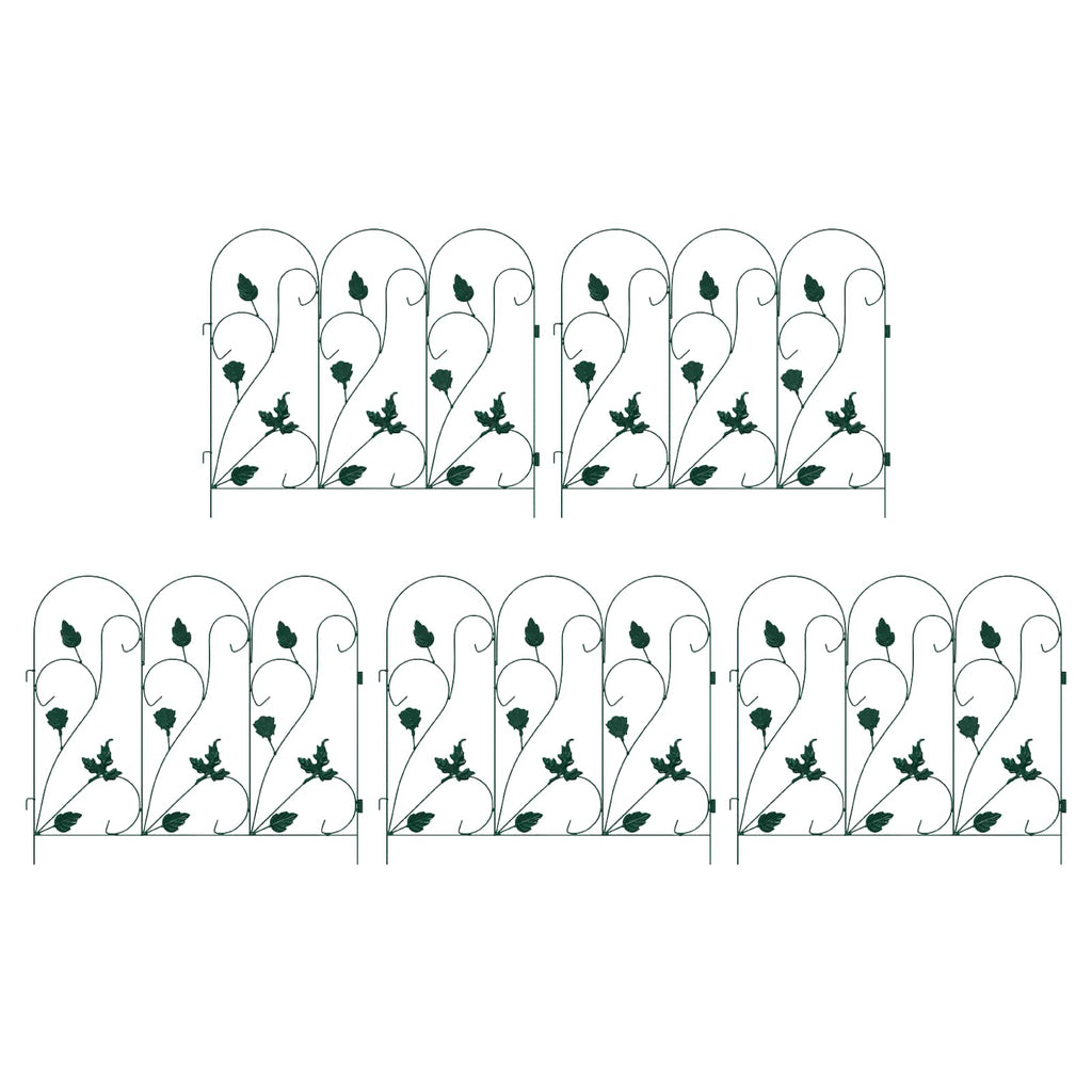 Recinzione da Giardino 5 pezzi Verde Acciaio