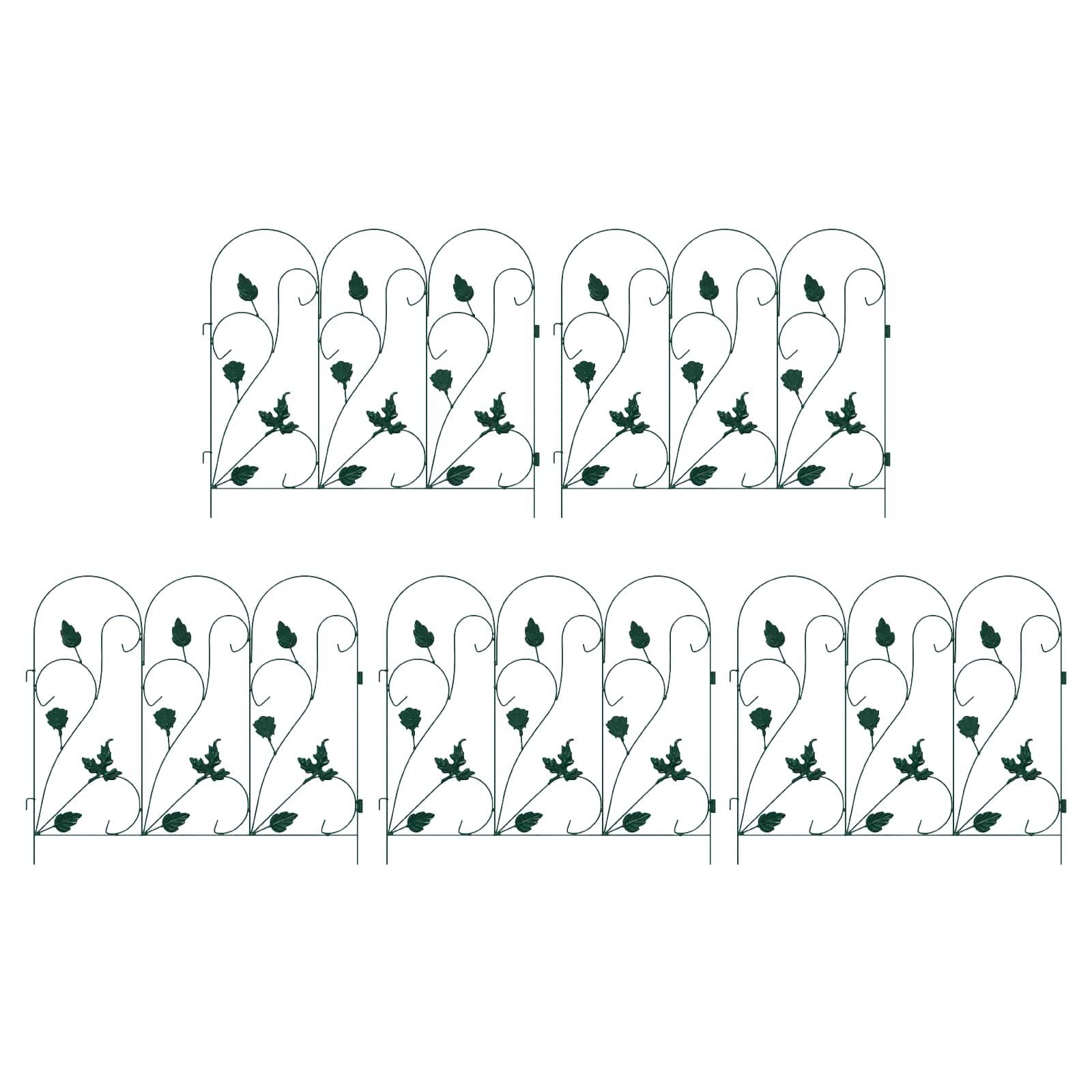 Recinzione da Giardino 5 pezzi Verde Acciaio