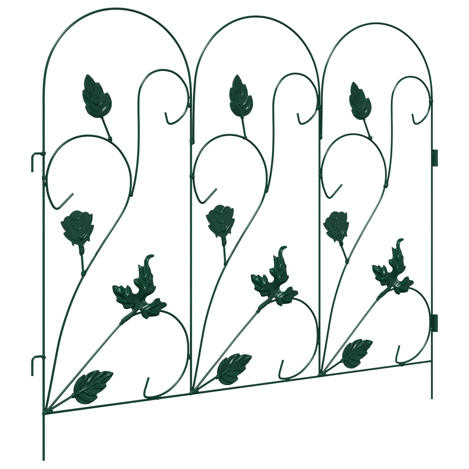 Recinzione da Giardino 5 pezzi Verde Acciaio