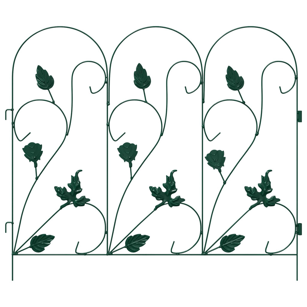 Recinzione da Giardino 5 pezzi Verde Acciaio