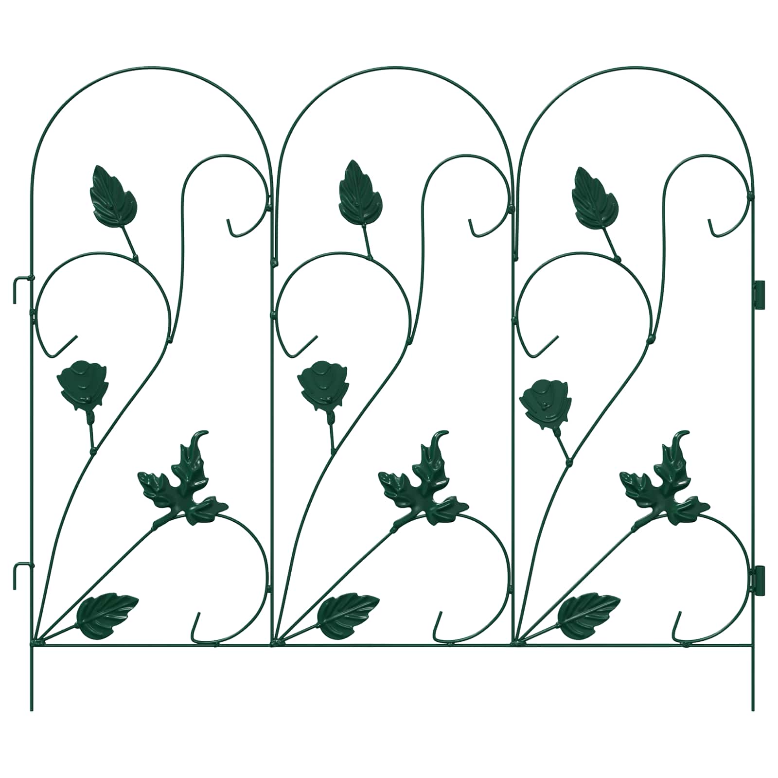 Recinzione da Giardino 5 pezzi Verde Acciaio