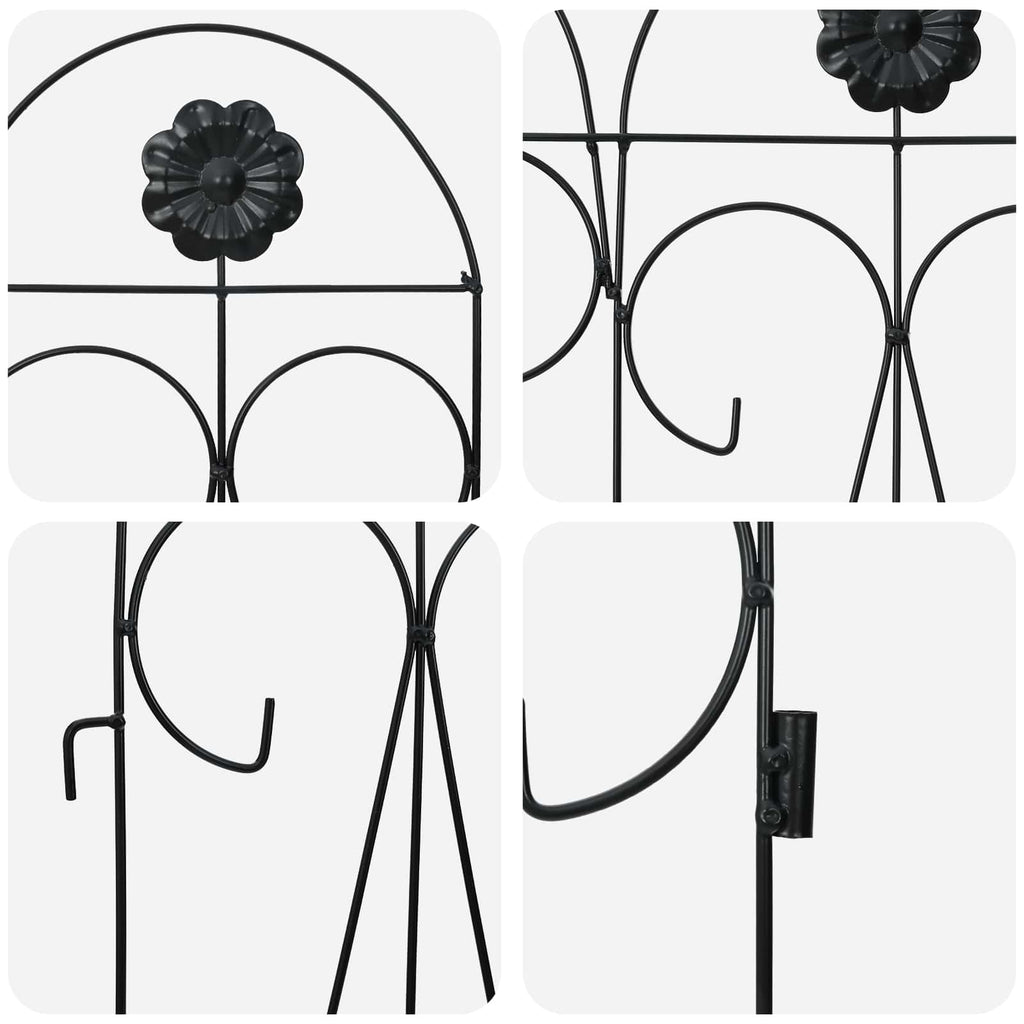 Recinzione per Giardino 5 pcs Nero Acciaio