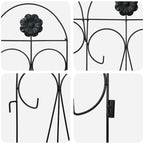 Recinzione per Giardino 5 pcs Nero Acciaio