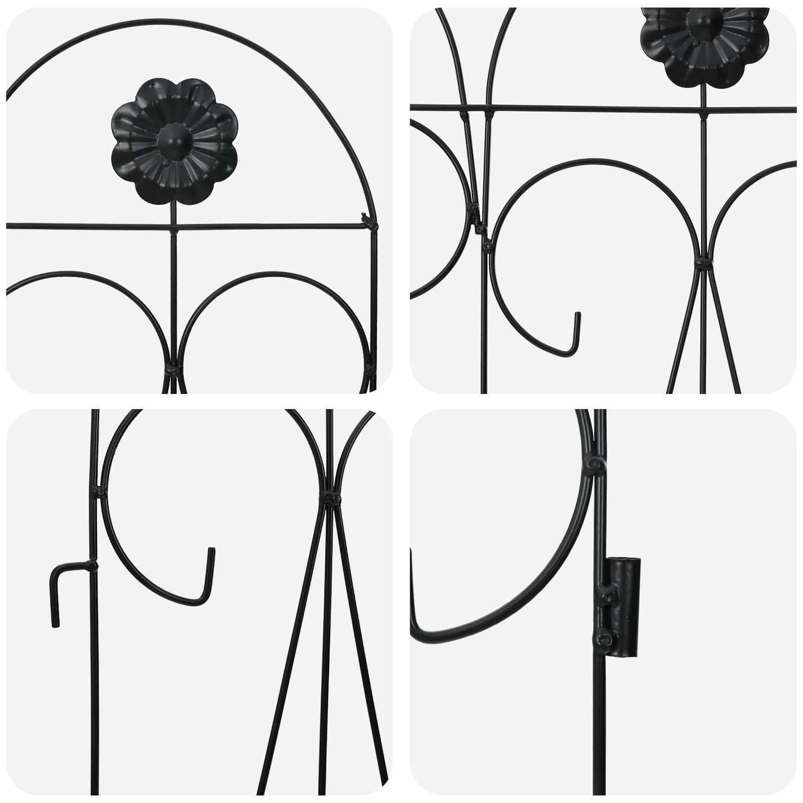 Recinzione per Giardino 5 pcs Nero Acciaio