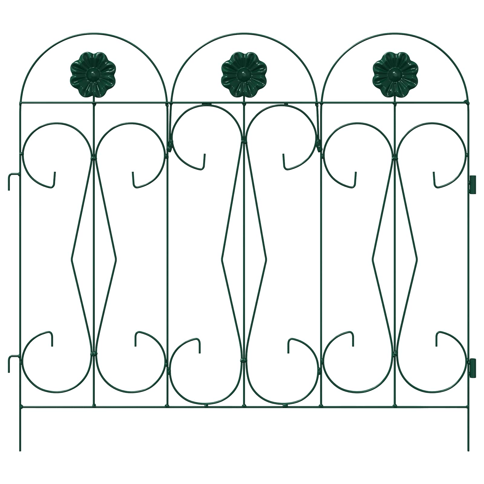 Recinzione per Giardino in Acciaio Verde 5 Pezzi
