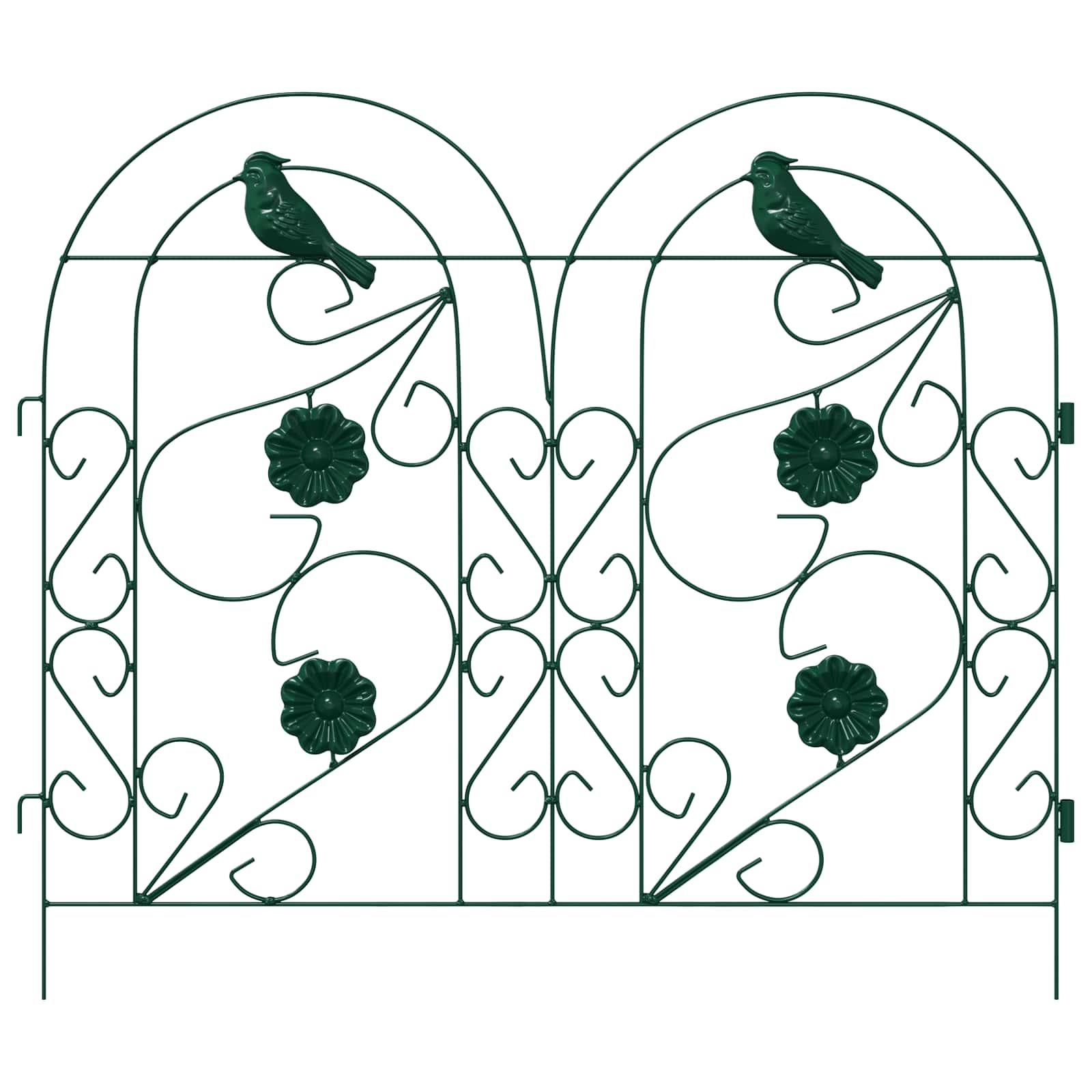 Recinzione da Giardino 5 Pezzi Verde in Acciaio
