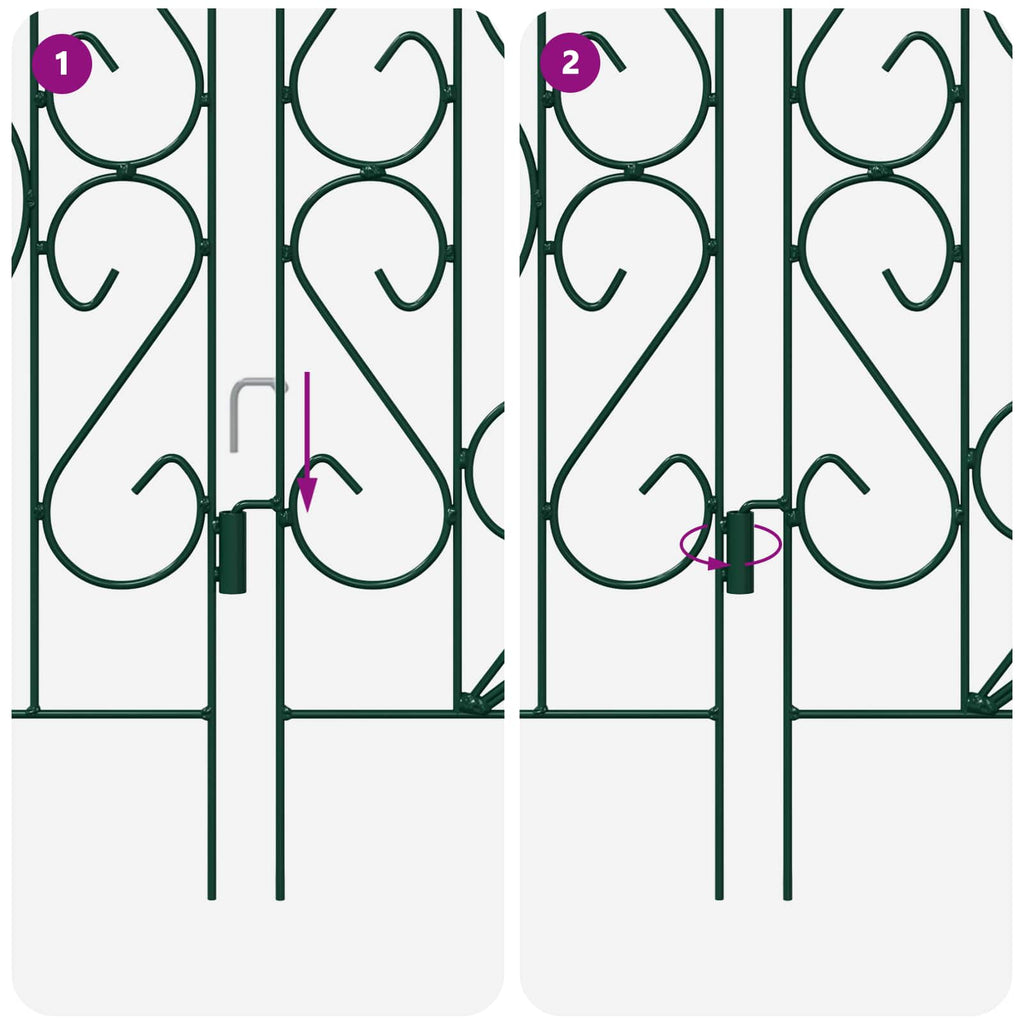 Recinzione da Giardino 5 Pezzi Verde in Acciaio