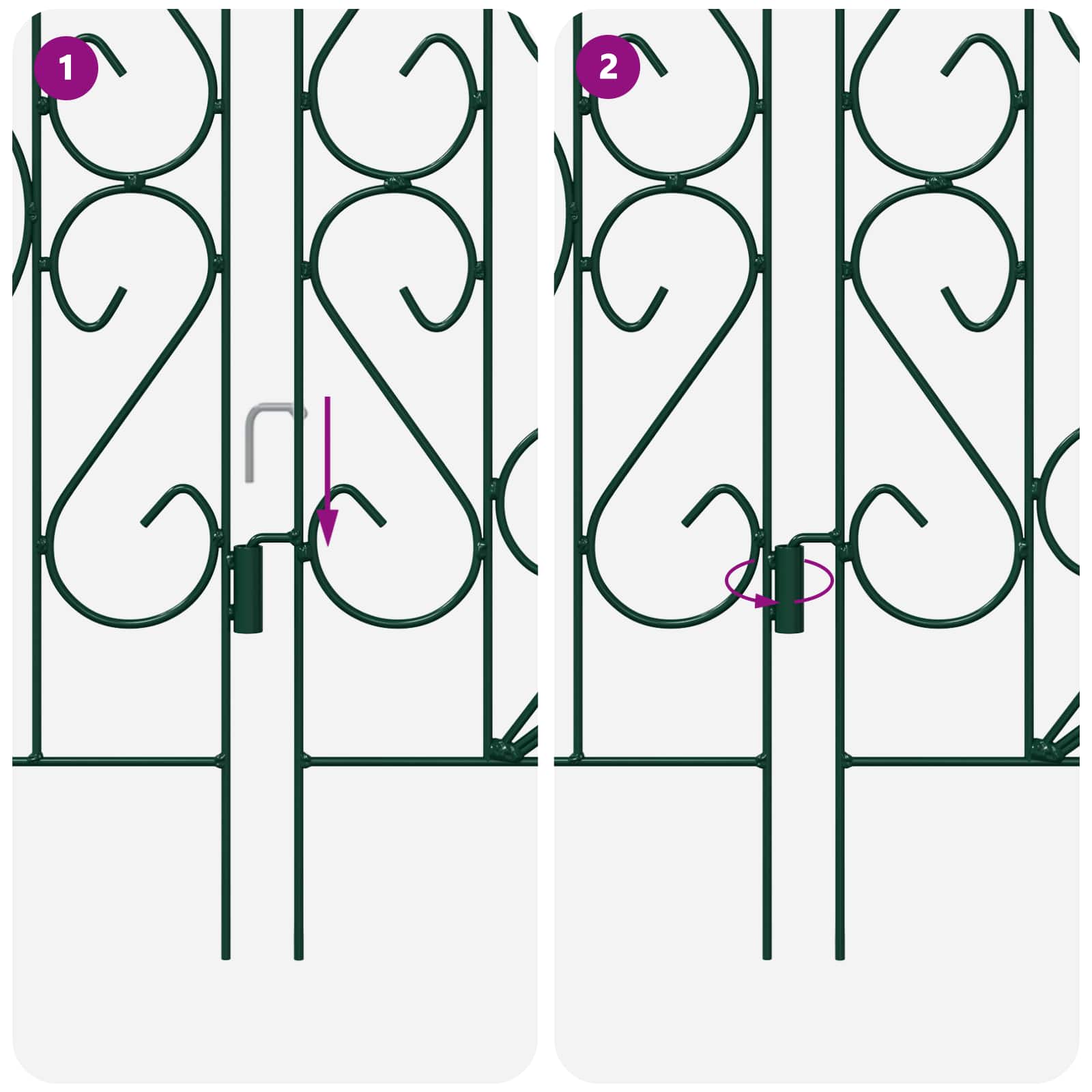 Recinzione da Giardino 5 Pezzi Verde in Acciaio