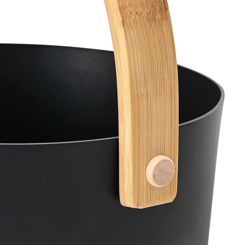 Set di Accessori per Sauna 2 pcs Nero - Alluminio e Legno di Pino