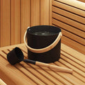 Set di Accessori per Sauna 2 pcs Nero - Alluminio e Legno di Pino