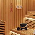 Set di Accessori per Sauna 4 pezzi Nero - Alluminio e Legno di Pino