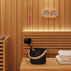 Set di Accessori per Sauna 4 pezzi Nero - Alluminio e Legno di Pino
