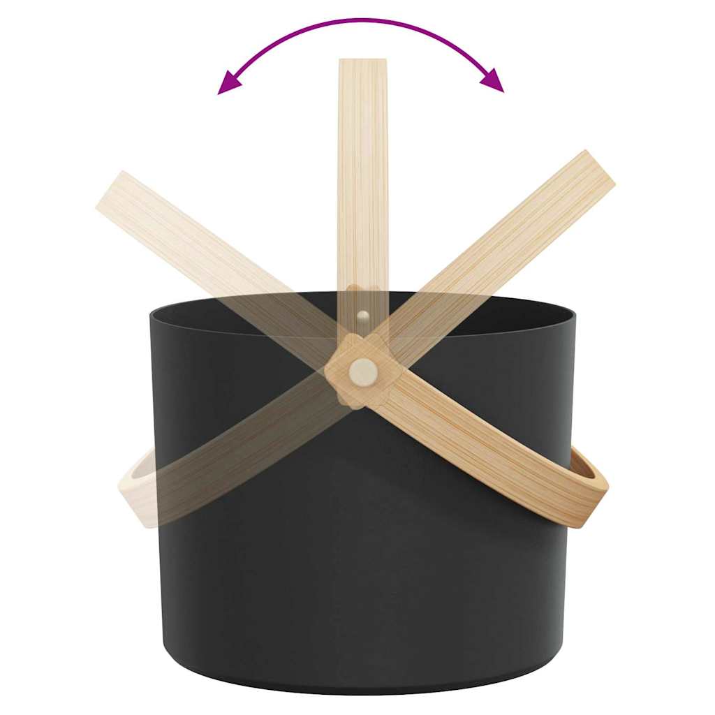 Set di Accessori per Sauna 5 Pezzi Nero - Alluminio e Legno