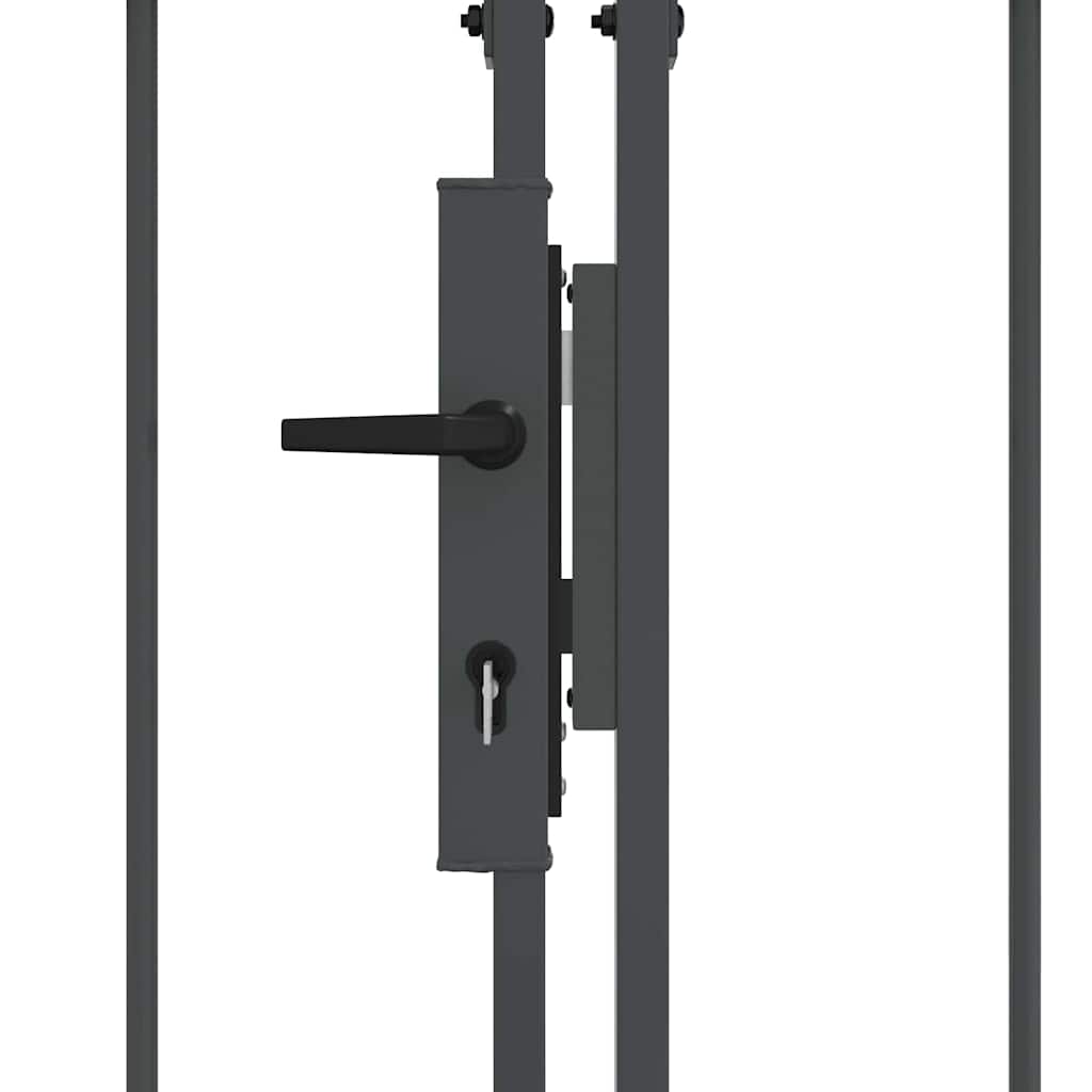 Cancello da Giardino con Parte Superiore Arcuata Assen Grigio 400x175 cm