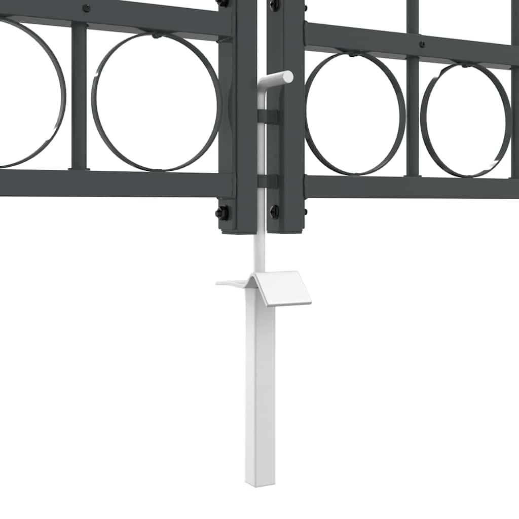 Cancello da Giardino con Parte Superiore Arcuata Assen Grigio 400x175 cm