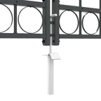 Cancello da Giardino con Parte Superiore Arcuata Assen Grigio 400x175 cm