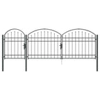Cancello da Giardino con Parte Superiore Arcuata Assen Grigio 400x175 cm