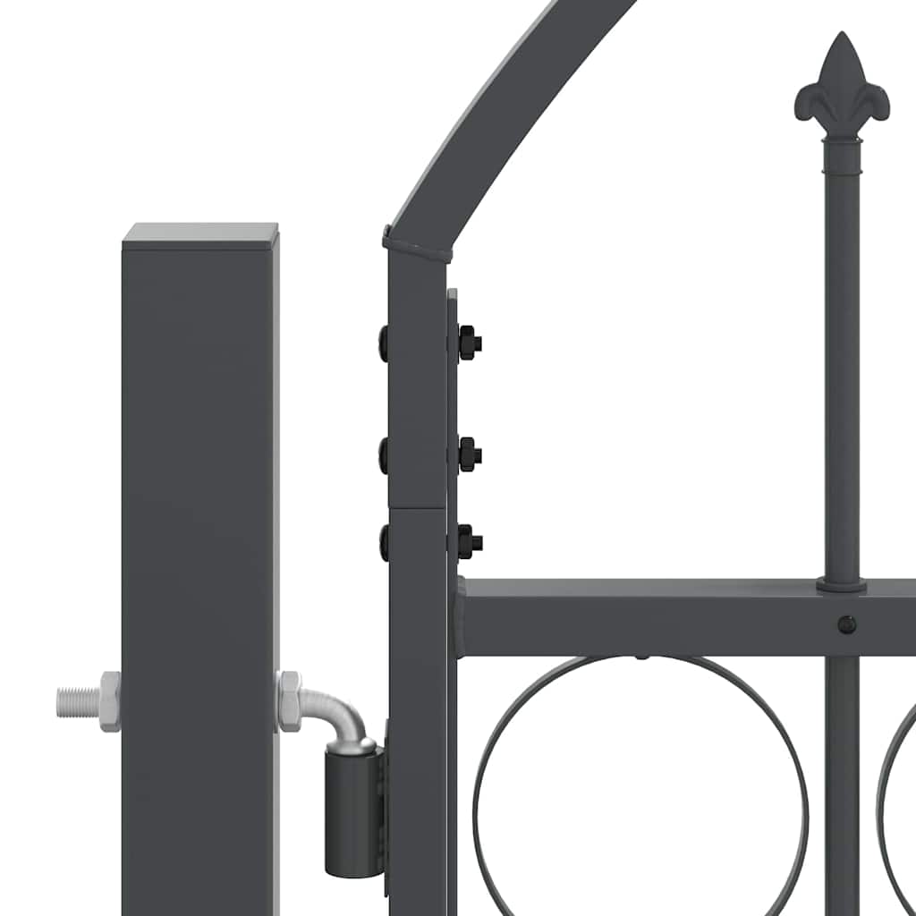 Cancello da Giardino con Parte Superiore Arcuata Assen Grigio 400x150 cm