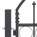 Cancello da Giardino con Parte Superiore Arcuata Assen Grigio 400x150 cm