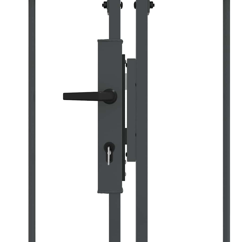 Cancello da Giardino con Parte Superiore Arcuata Assen Grigio 400x150 cm