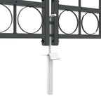 Cancello da Giardino con Parte Superiore Arcuata Assen Grigio 400x150 cm