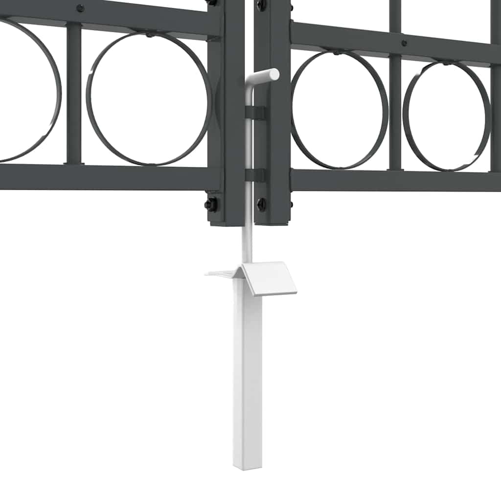Cancello da Giardino con Parte Superiore Arcuata Assen Grigio 400x150 cm