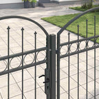 Cancello da Giardino con Parte Superiore Arcuata Assen Grigio 400x150 cm