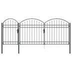 Cancello da Giardino con Parte Superiore Arcuata Assen Grigio 400x150 cm