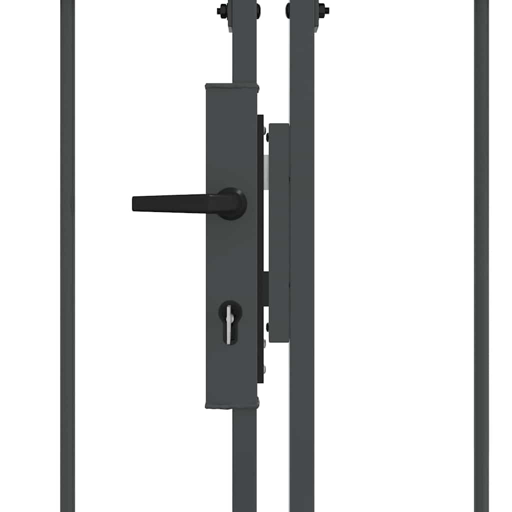 Cancello da Giardino Assen con Parte Superiore Arcuata Grigio 400x175 cm
