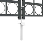 Cancello da Giardino Assen con Parte Superiore Arcuata Grigio 400x175 cm