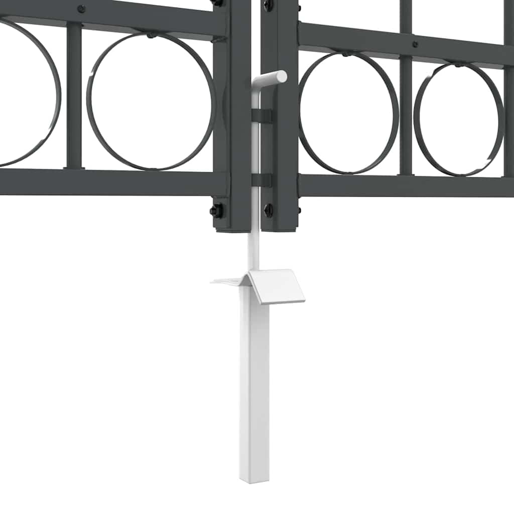 Cancello da Giardino Assen con Parte Superiore Arcuata Grigio 400x175 cm