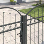 Cancello da Giardino Assen con Parte Superiore Arcuata Grigio 400x175 cm