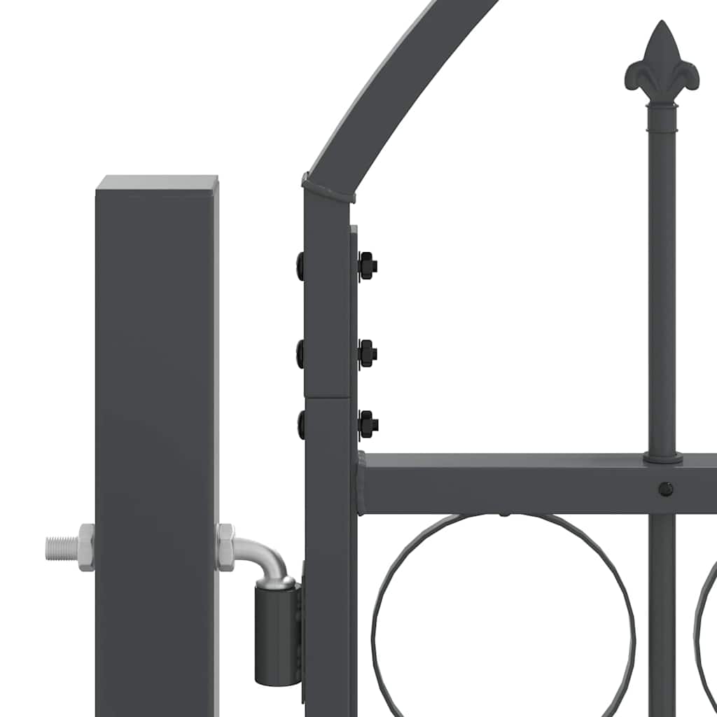 Cancello da Giardino Assen con Parte Superiore Arcuata Grigio 500x150 cm