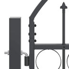Cancello da Giardino Assen con Parte Superiore Arcuata Grigio 500x150 cm