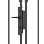 Cancello da Giardino Assen con Parte Superiore Arcuata Grigio 500x150 cm