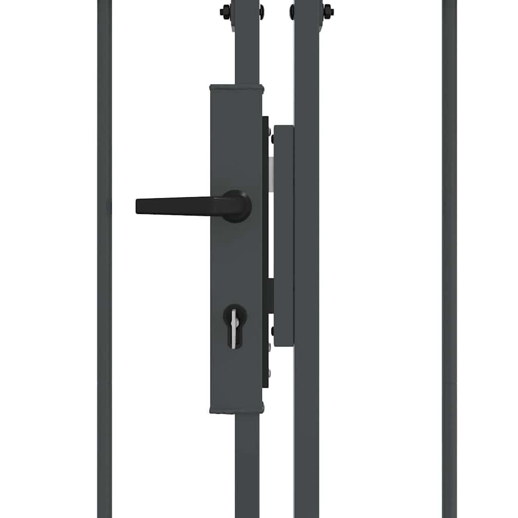 Cancello da Giardino Assen con Parte Superiore Arcuata Grigio 500x150 cm
