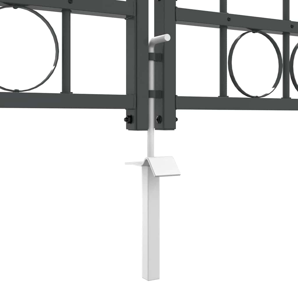 Cancello da Giardino Assen con Parte Superiore Arcuata Grigio 500x150 cm