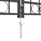 Cancello da Giardino Assen con Parte Superiore Arcuata Grigio 500x150 cm