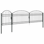 Cancello da Giardino Assen con Parte Superiore Arcuata Grigio 500x150 cm