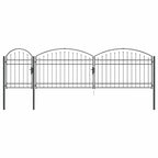 Cancello da Giardino Assen con Parte Superiore Arcuata Grigio 500x150 cm